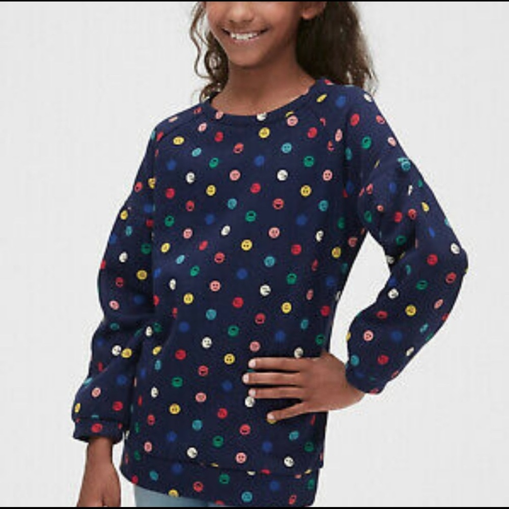 💙 NWT💙 GAP Kids Emoji Puff Sleeve Pullover Sweatshirt